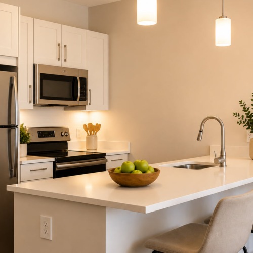 Beautiful kitchens with designer finishes Contemporary kitchens at 45 Marion apartments